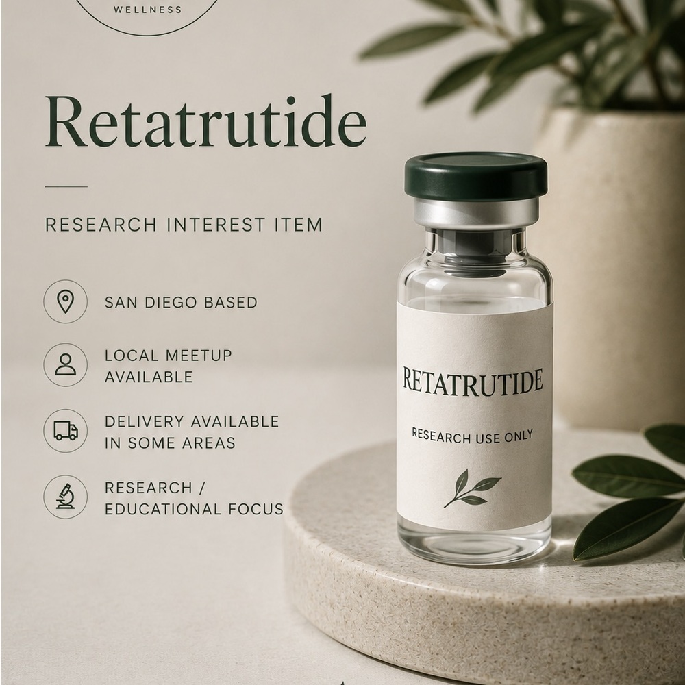 Research vials: Retatrutide, GHK-Cu, KLOW, BPC-157 San Diego based